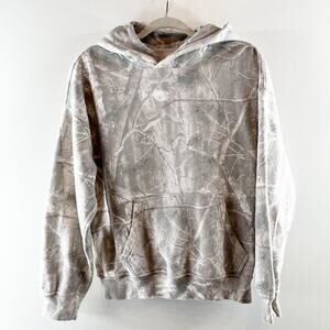Abercrombie Essential Popover Hoodie Sweatshirt Camo Green Gray XS